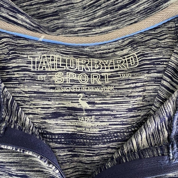 Tailorbyrd Sport Golf Blue Heather Long Sleeve 1/4 Zip Pullover Shirt-Large - Picture 5 of 6